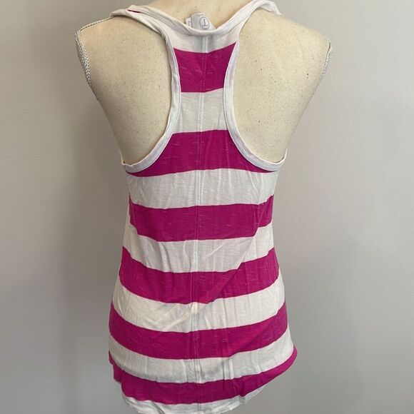 Racerback Thick Stripe Hot Pink Tank with breast pocket - Picture 3 of 6